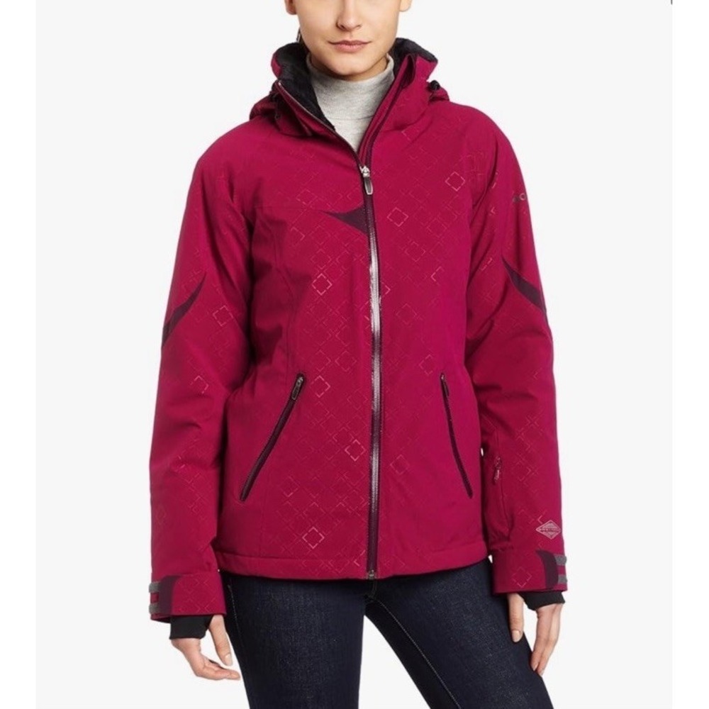 Columbia Omni-Heat Womens Heli-Honey Full Zip Winter Ski Jacket Magenta Small